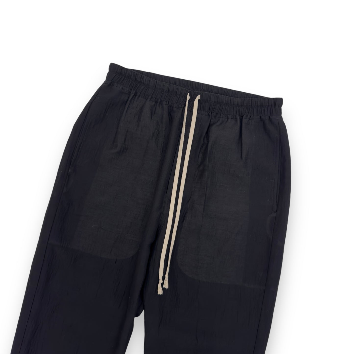 RICK OWENS TECUATL SS20 WOOL CROPPED TRACK PANTS BLACK M