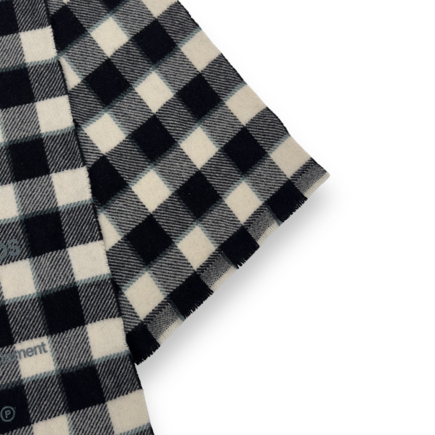 ACNE STUDIOS CHECK WOOL SCARF BLUE