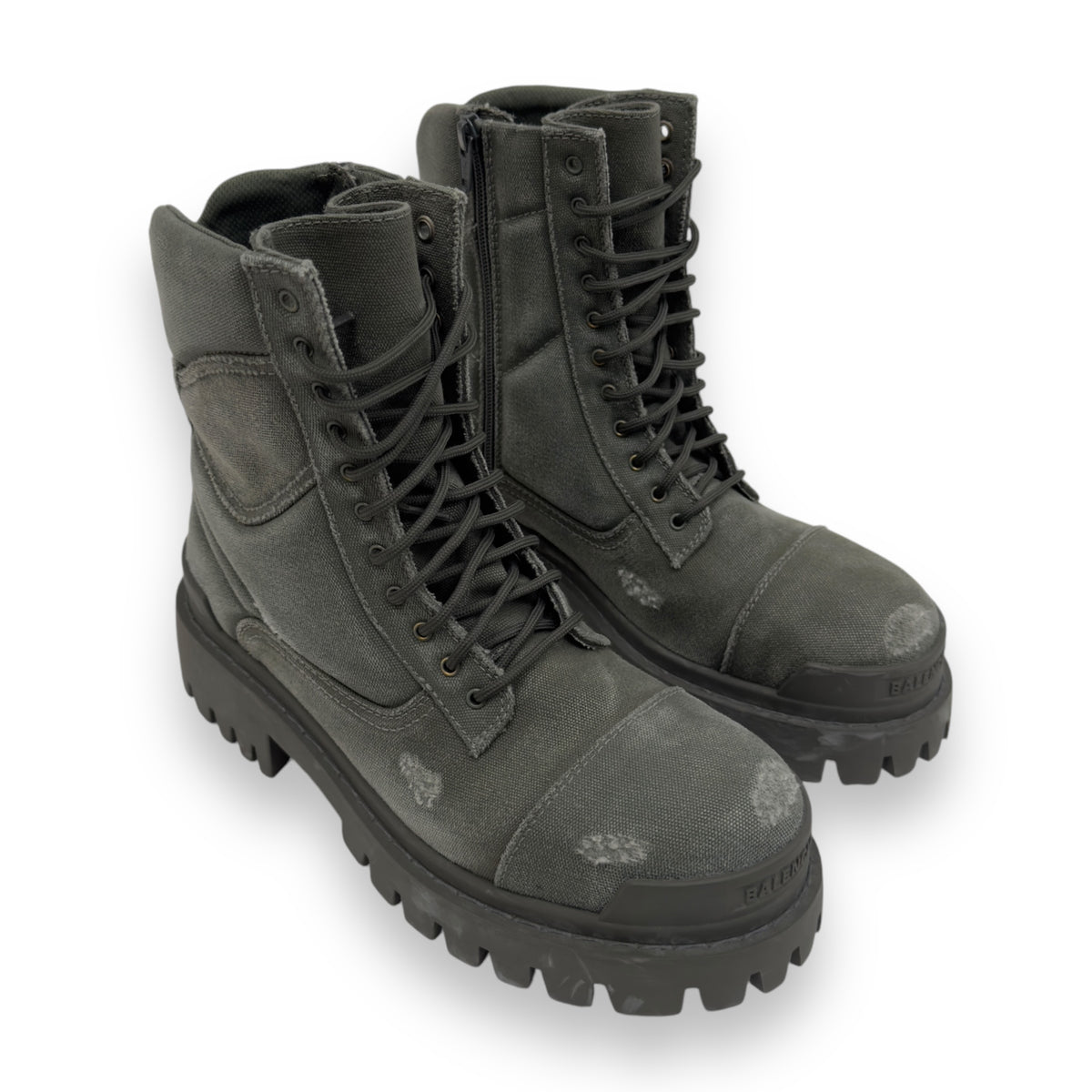 BALENCIAGA COMBAT STRIKE 20MM BOOTS KHAKI UK6