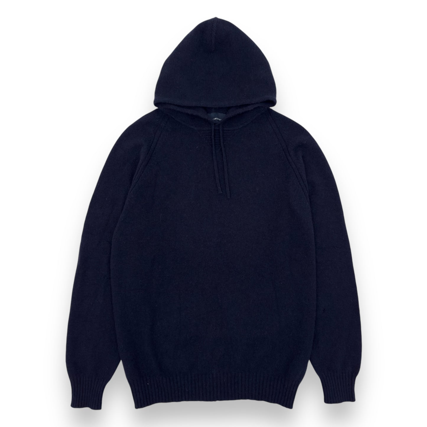 THOM SWEENEY CASHMERE PULLOVER HOODIE NAVY BLUE L