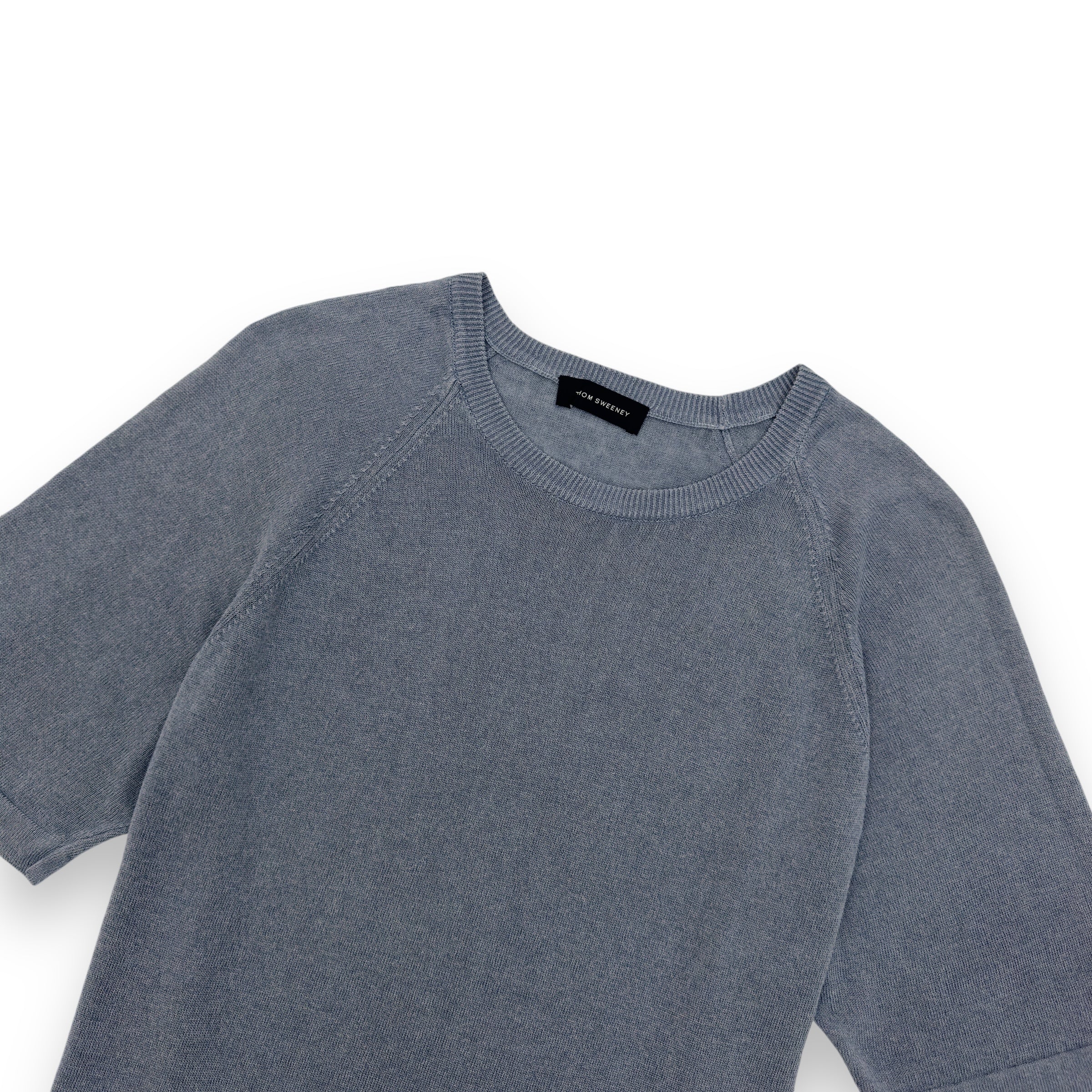 THOM SWEENEY LINEN / COTTON BLEND T-SHIRT BLUE M