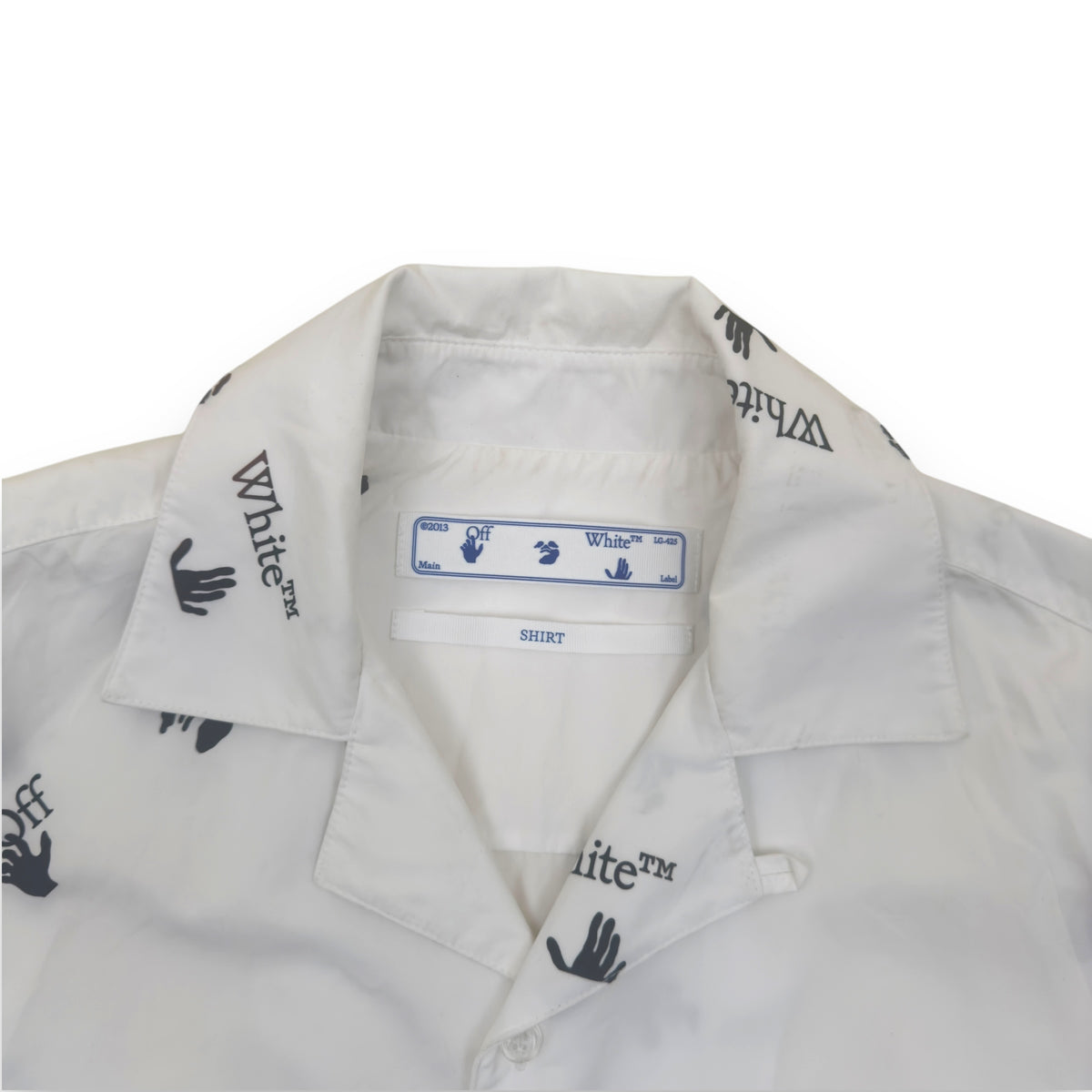 OFF-WHITE LOGO ALLOVER HOLIDAY SHIRT WHITE / BLACK M