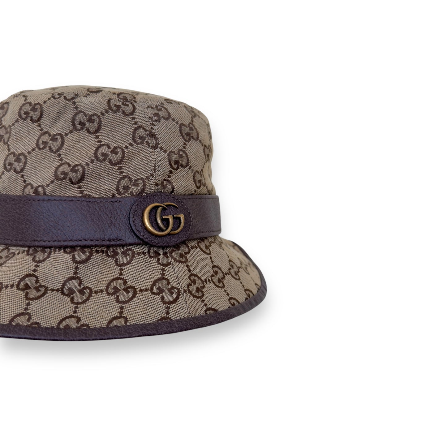 GUCCI GG CANVAS FEDORA HAT BROWN M