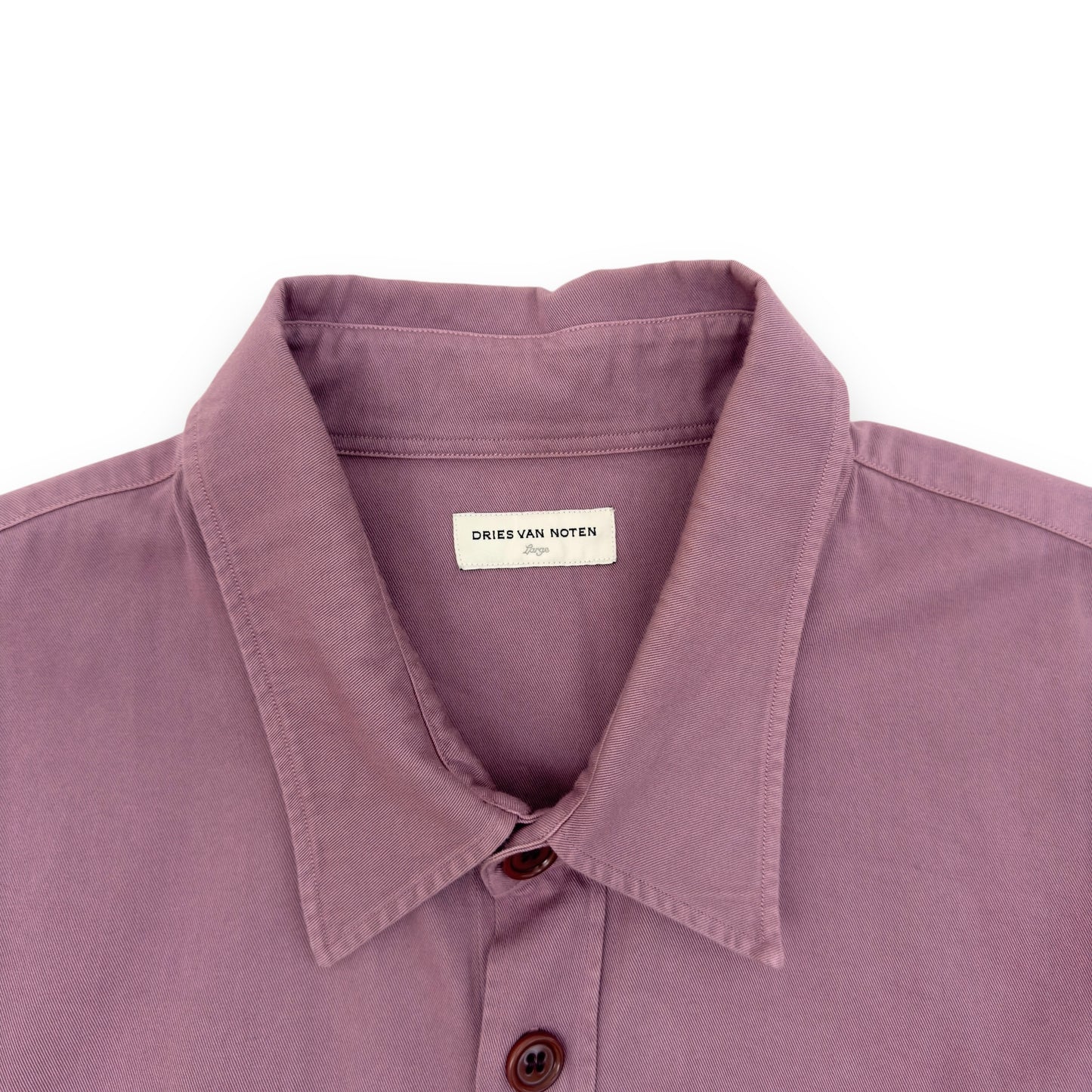 DRIES VAN NOTEN OVERSIZED GABARDINE SHIRT PINK L