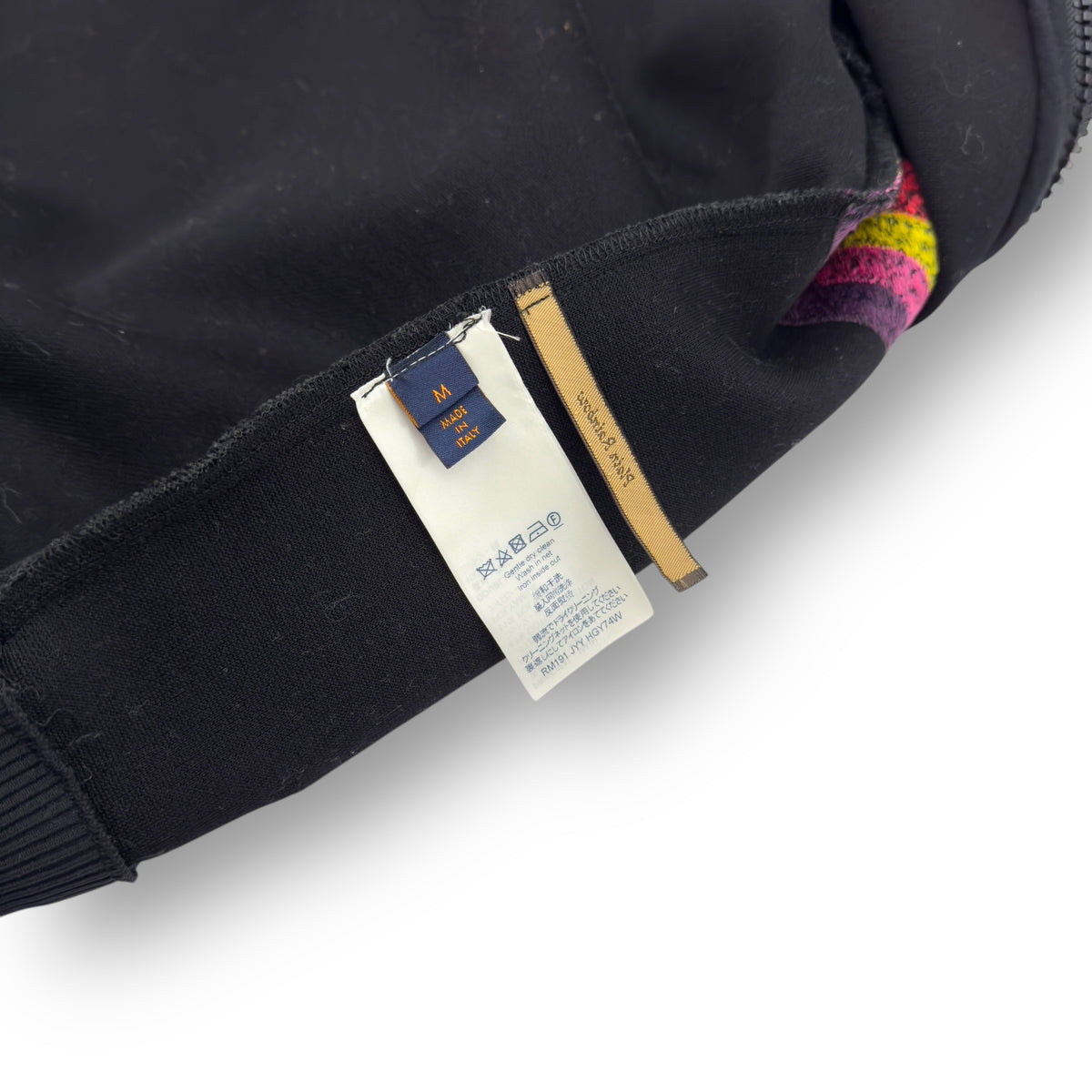 LOUIS VUITTON SS19 OZ PATCH ZIP UP HOODIE BLACK / MULTICOLOURED M