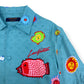 LOUIS VUITTON X YAYOI KUSAMA LV X YK SILK SHIRT BLUE L