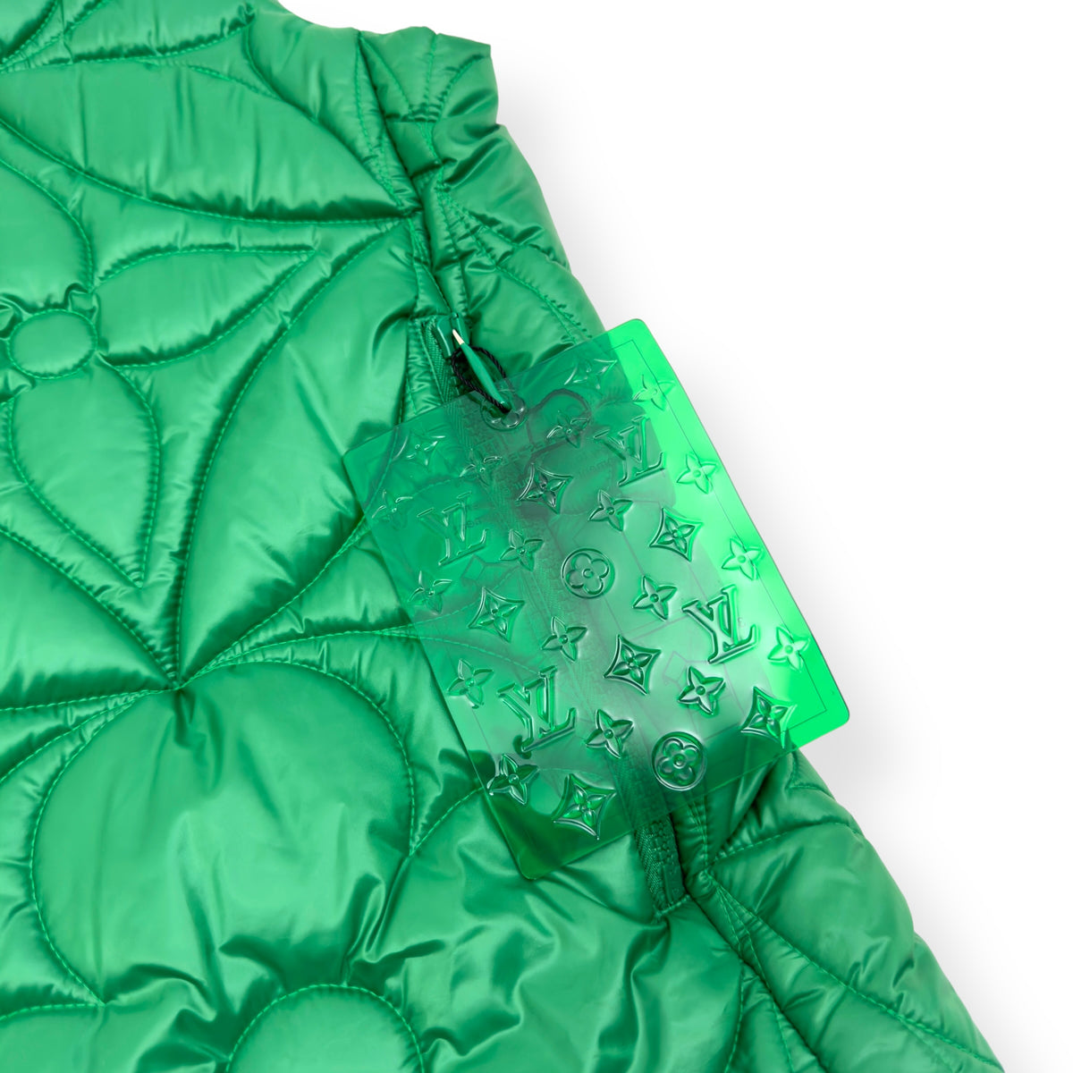 LOUIS VUITTON SS22 LVSE PADDED MONOGRAM FLOWER GILET GREEN 48 / S