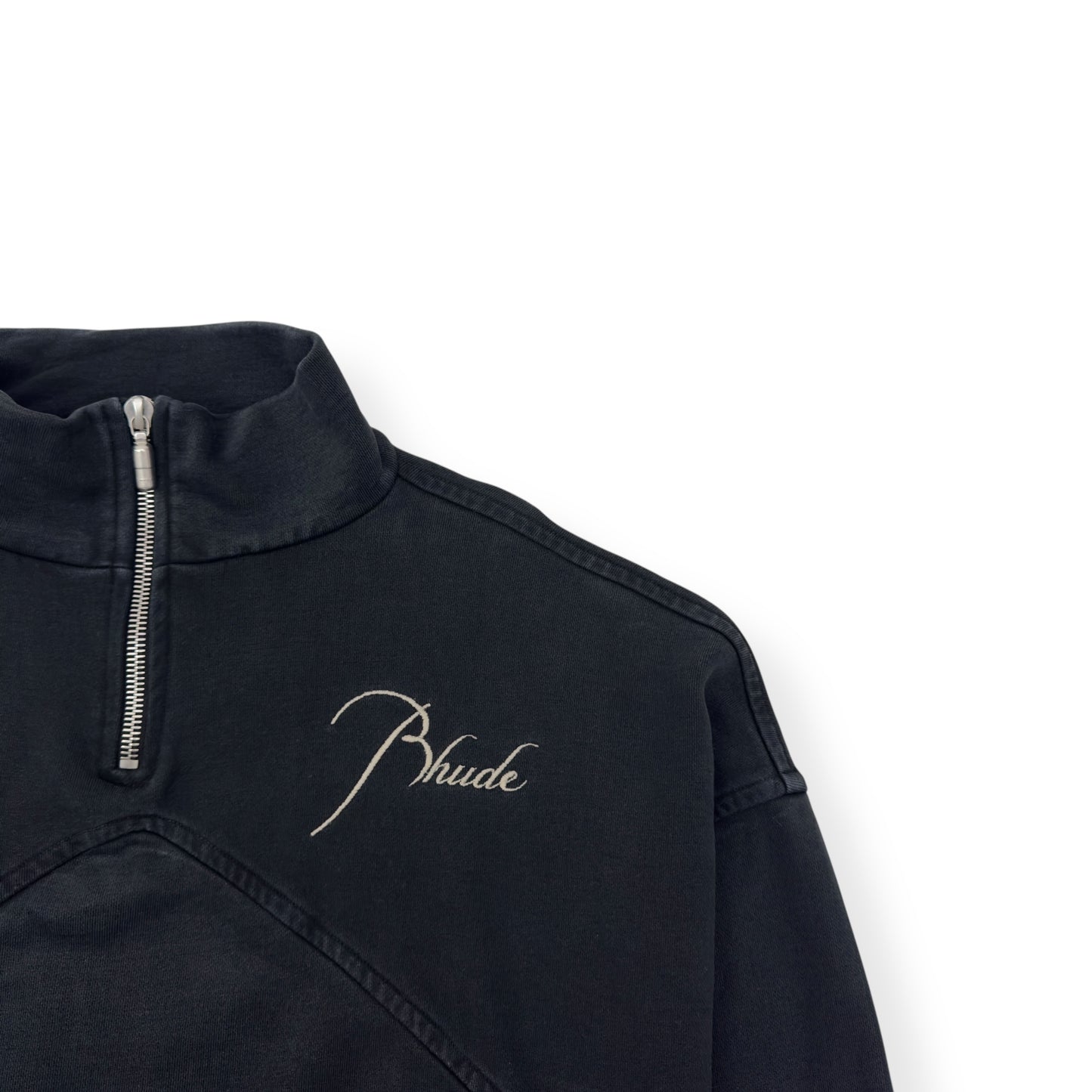 RHUDE 1/4 ZIP SWEATER BLACK S