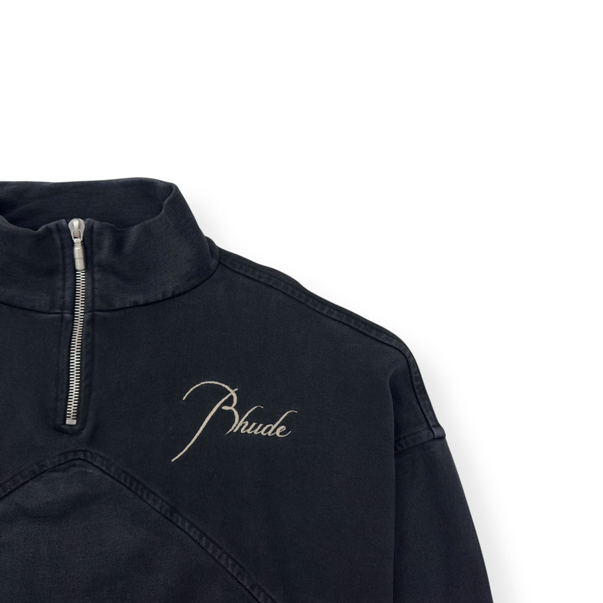 RHUDE 1/4 ZIP SWEATER BLACK S