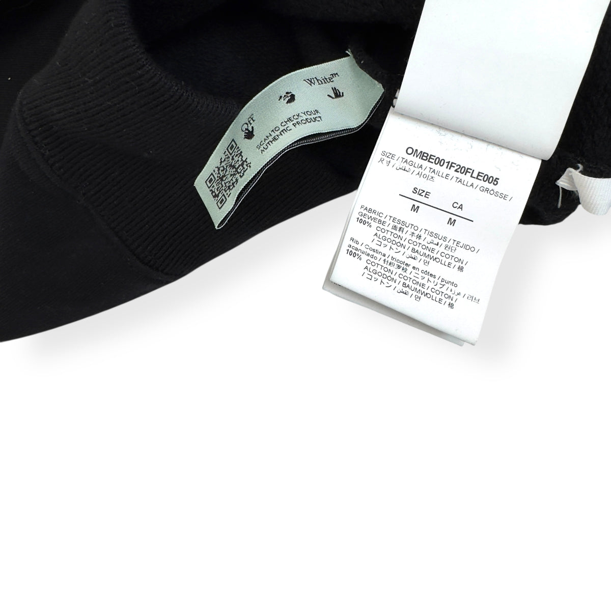 OFF-WHITE ZIP UP CUT HERE HOODIE BLACK / WHITE M
