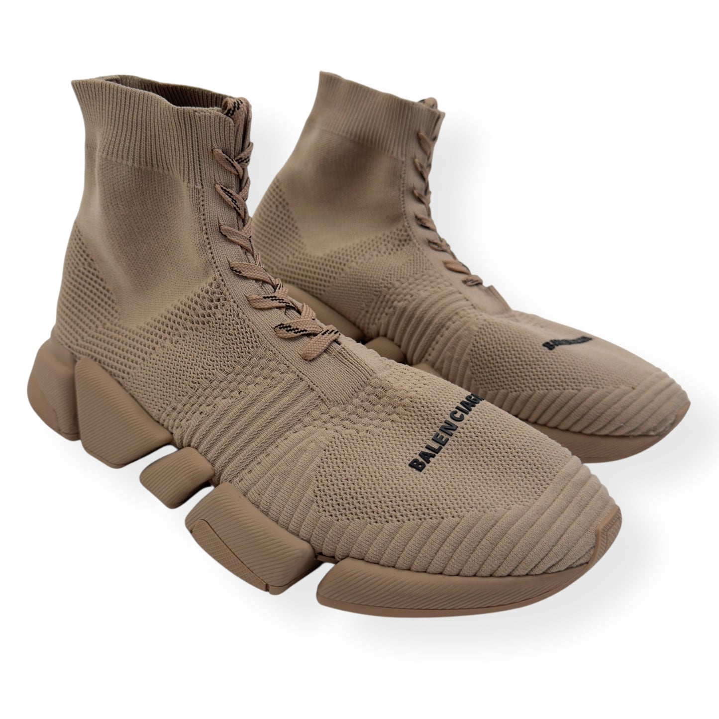 BALENCIAGA SPEED 2.0 LACE UP SNEAKER BEIGE UK11