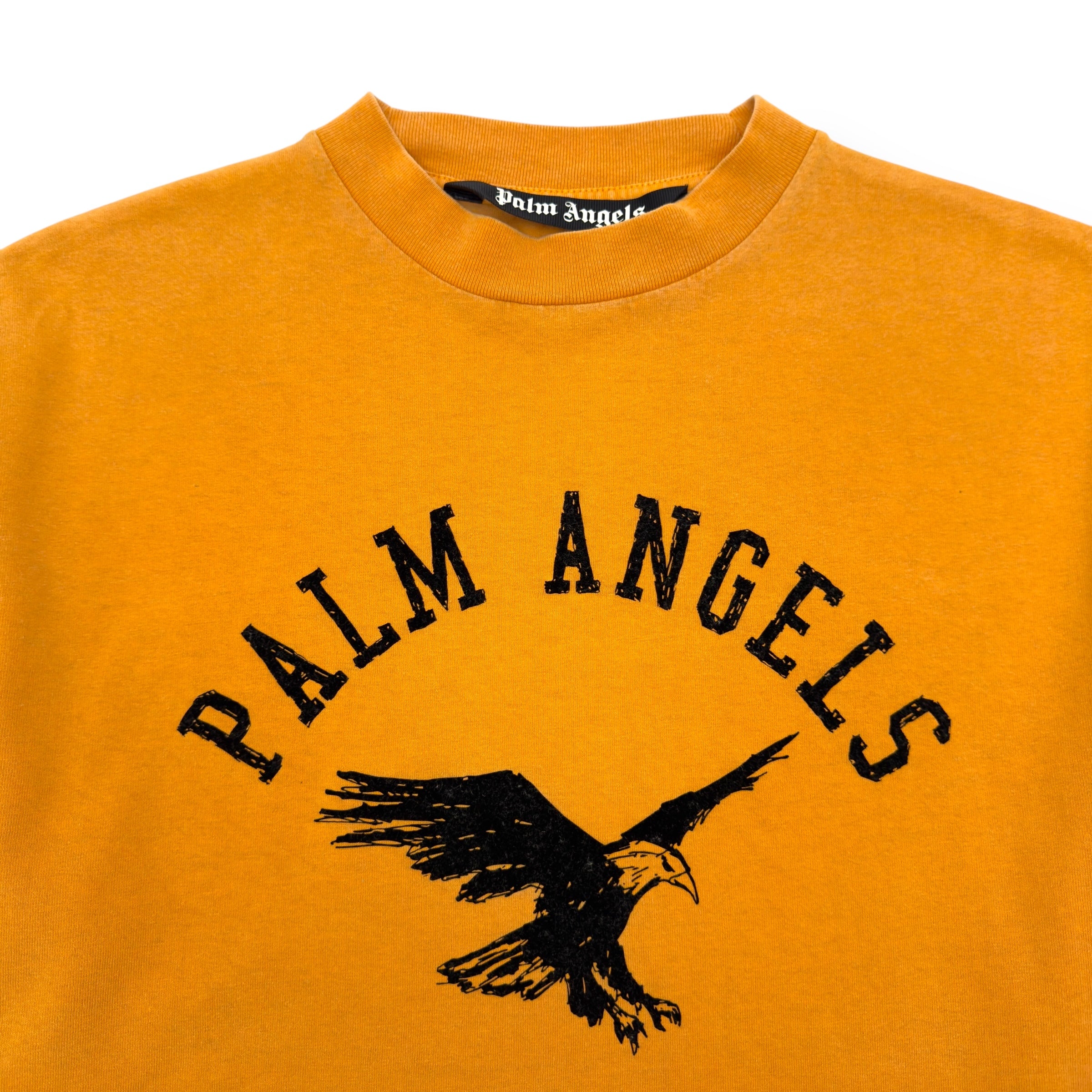 PALM ANGELS COLLEGE EAGLE T-SHIRT YELLOW / BLACK M