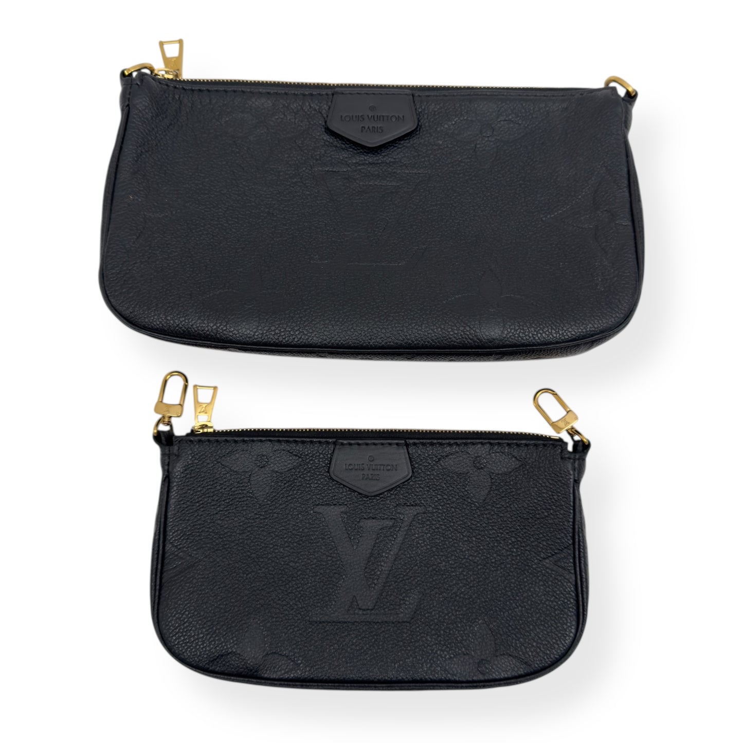 LOUIS VUITTON MULTI POUCHETTE ACCESSORIES MONOGRAM EMPREINTE LEATHER BAG BLACK / CREAM S