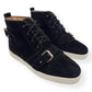 CHRISTIAN LOUBOUTIN NONO STRAP FLAT SUEDE SNEAKER BLACK 43 / UK9