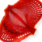 PRADA TRIANGLE-LOGO CROCHET RAFFIA TOTE BAG ORANGE / BLACK