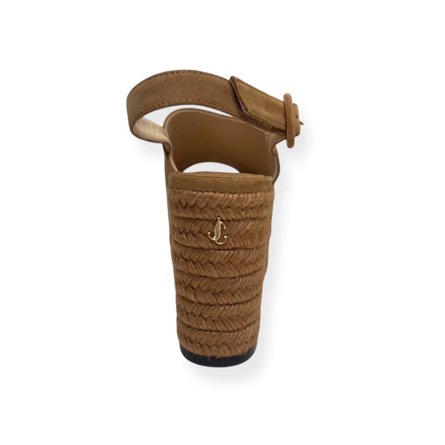 JIMMY CHOO DEYA 95 SUEDE ESPADRILLE WEDGE TAN 38 / UK5