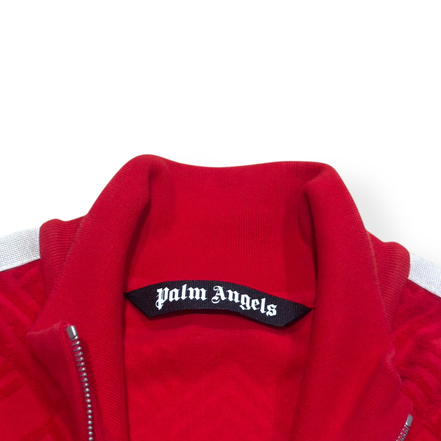 PALM ANGELS TERRY TRACK JACKET RED / WHITE L