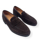 THOM SWEENEY CALF SUEDE PENNY LOAFER ESPRESSO BROWN UK9.5
