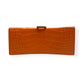 BALENCIAGA HOURGLASS CROCODILE PRINT LEATHER BAG ORANGE S