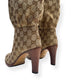 GUCCI LISA GG CANVAS MID-HEEL BOOTS BEIGE / EBONY UK5 / EU38