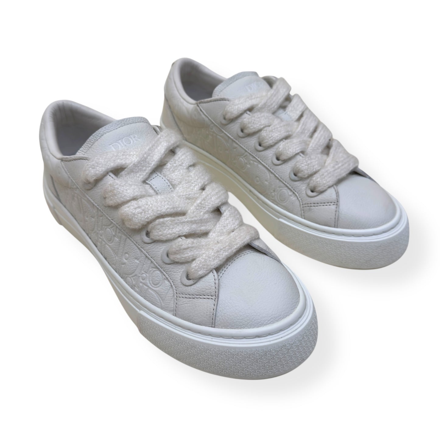 DIOR B33 OBLIQUE LEATHER SPIN SNEAKER WHITE 45 / UK11