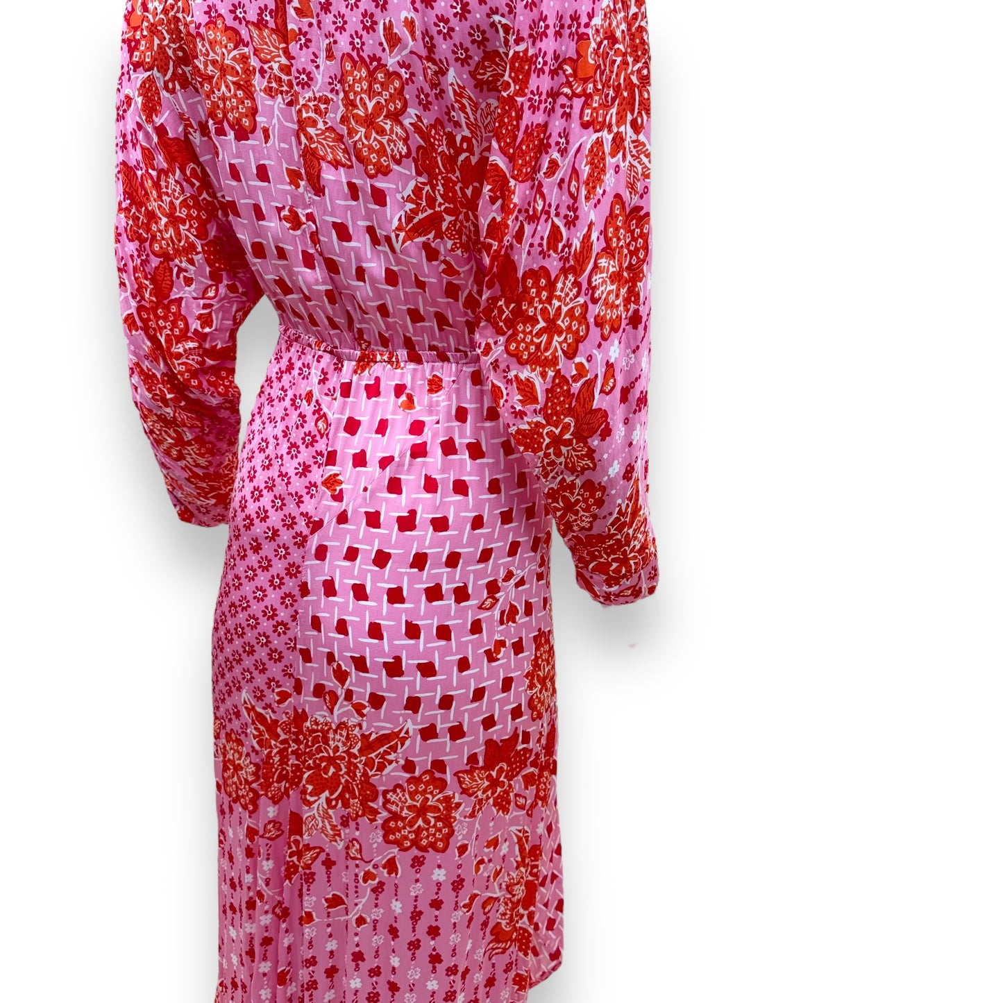 POUPETTE ST BARTH ILOYNA PRINTED MIDI DRESS PINK S