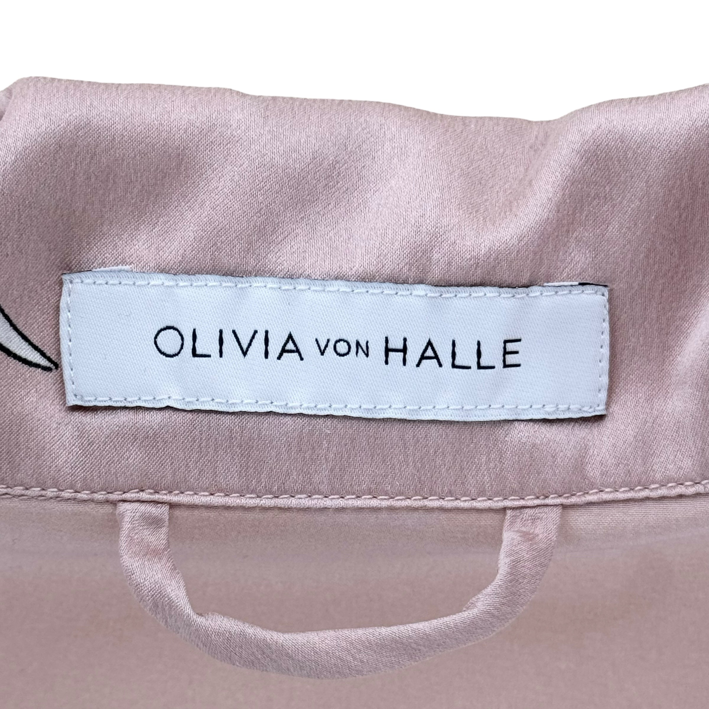 OLIVIA VON HALLE LILA PRINTED SILK-SATIN PYJAMA SET PINK S