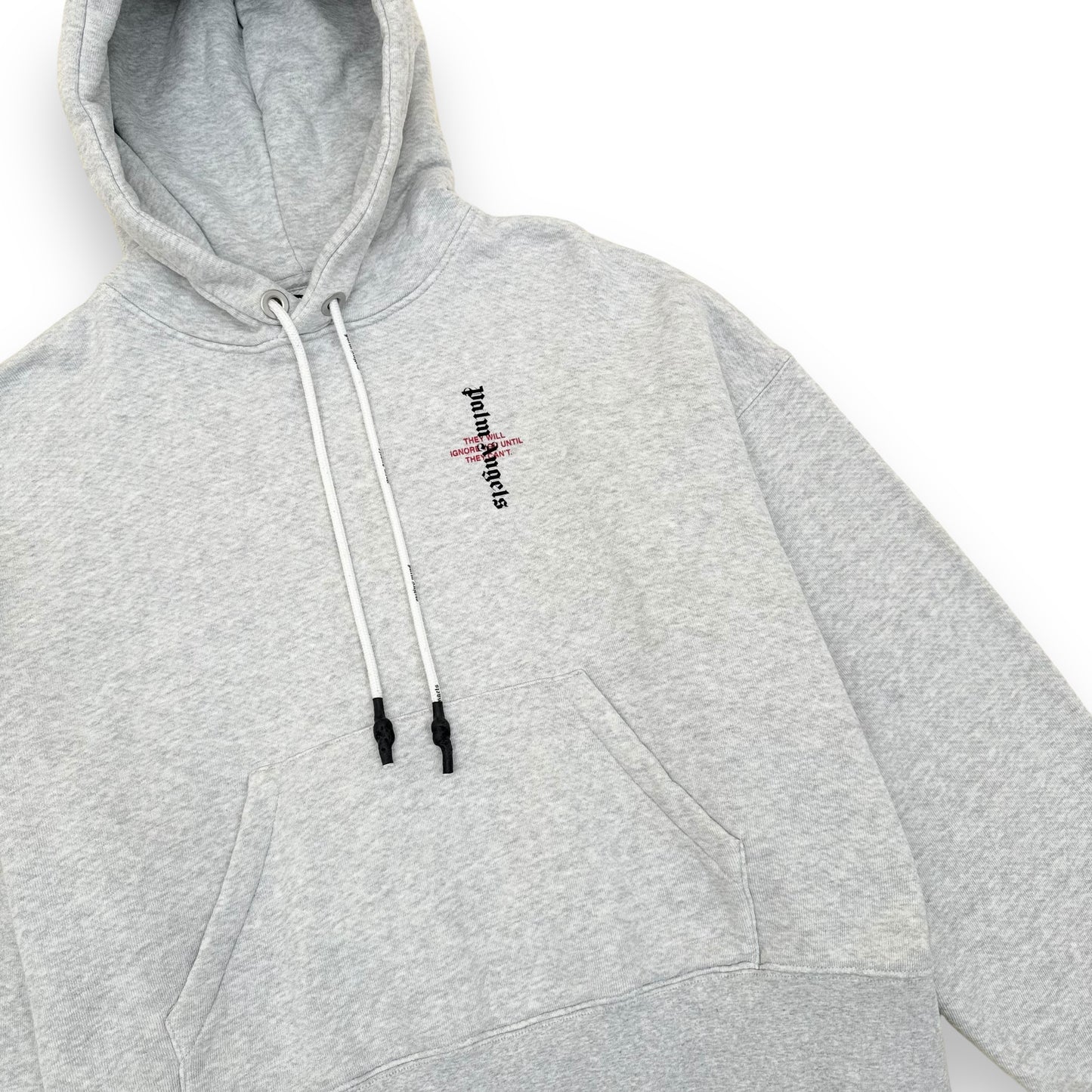 PALM ANGELS STATEMENT LOGO HOODIE GREY M