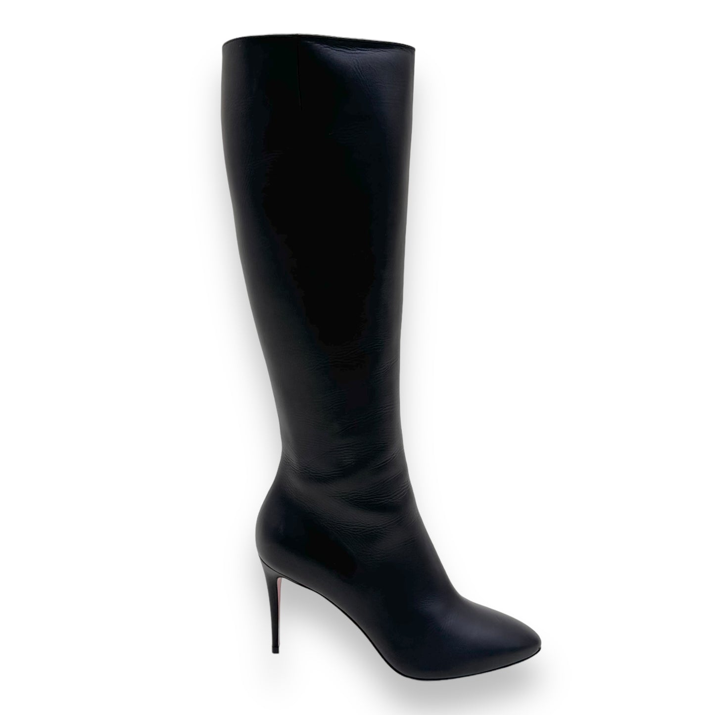 CHRISTIAN LOUBOUTIN ELOISE BOTTA 85MM TALL LEATHER BOOTS BLACK UK5