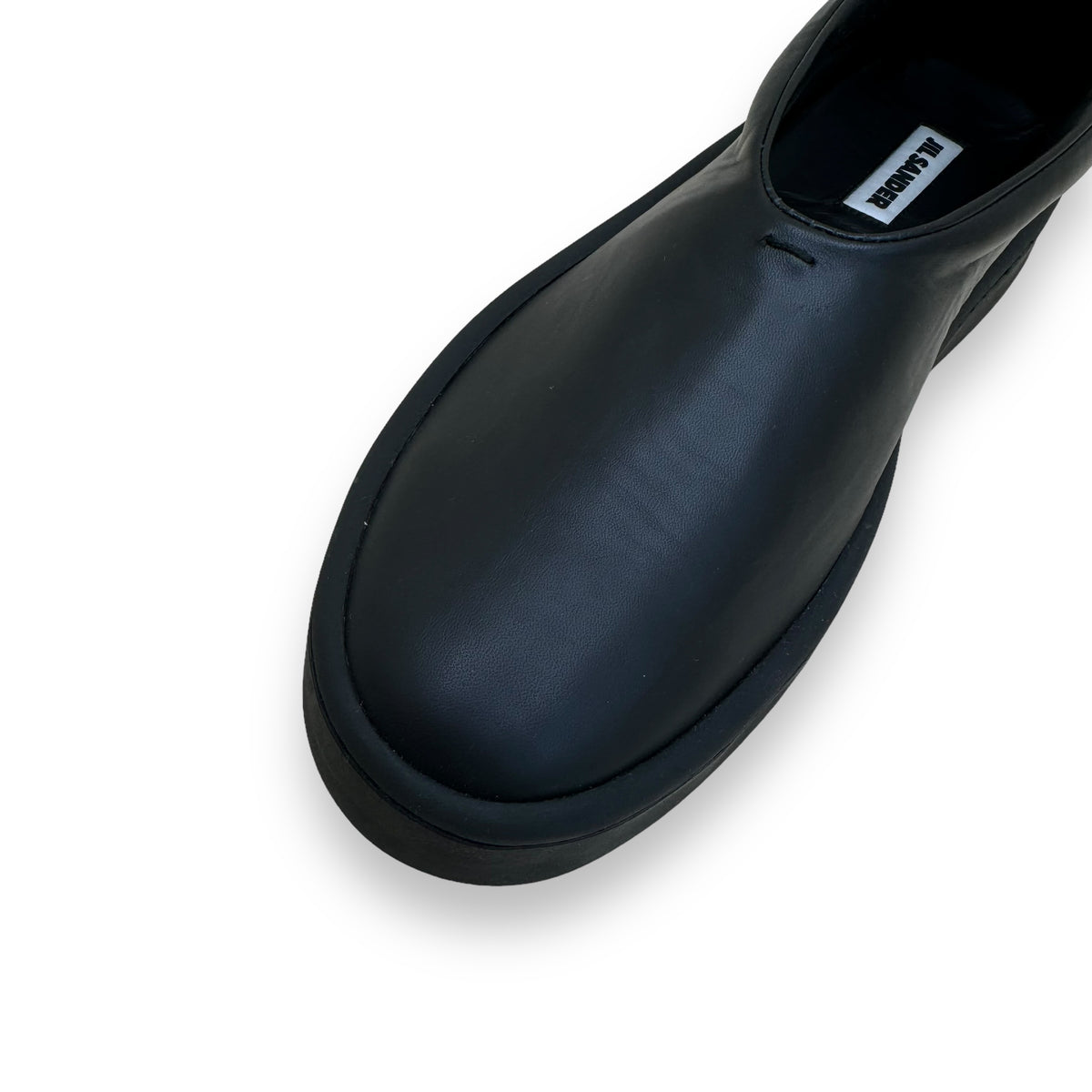 JIL SANDER SLIP ON LEATHER PLATFORM SNEAKER BLACK UK10