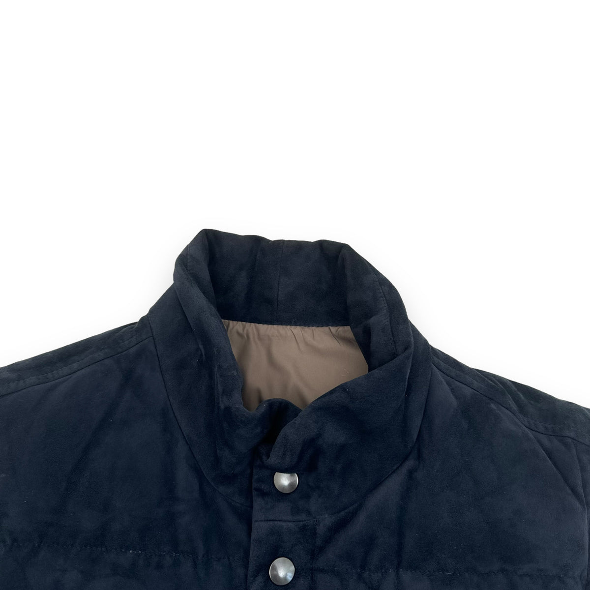 THOM SWEENEY LAMB LEATHER GILET PUFFER JACKET NAVY M