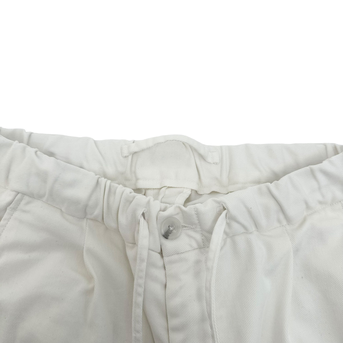 THOM SWEENEY COTTON-BLEND DRAWSTRING TROUSERS WHITE L