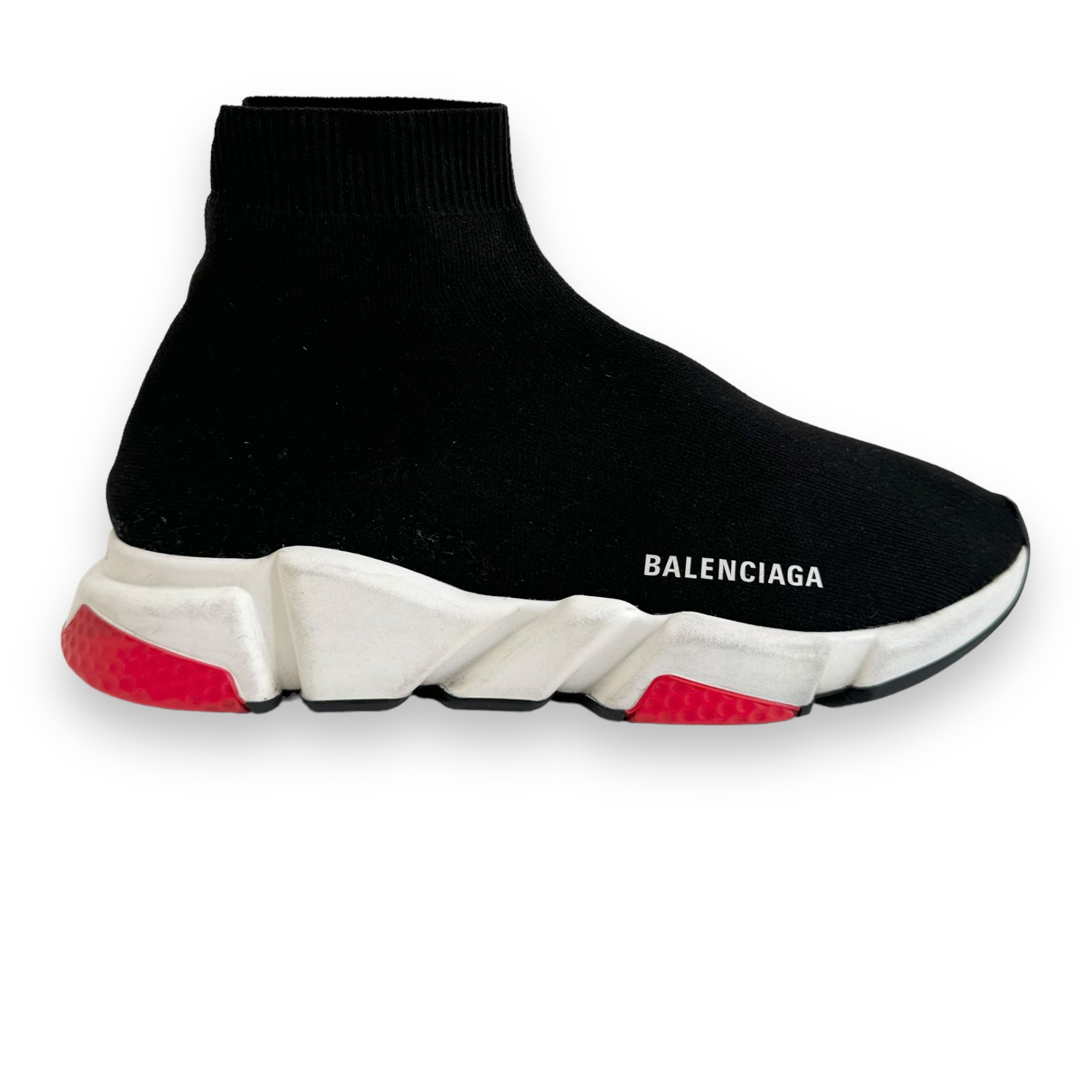BALENCIAGA SPEED SNEAKER BLACK / WHITE / RED UK8