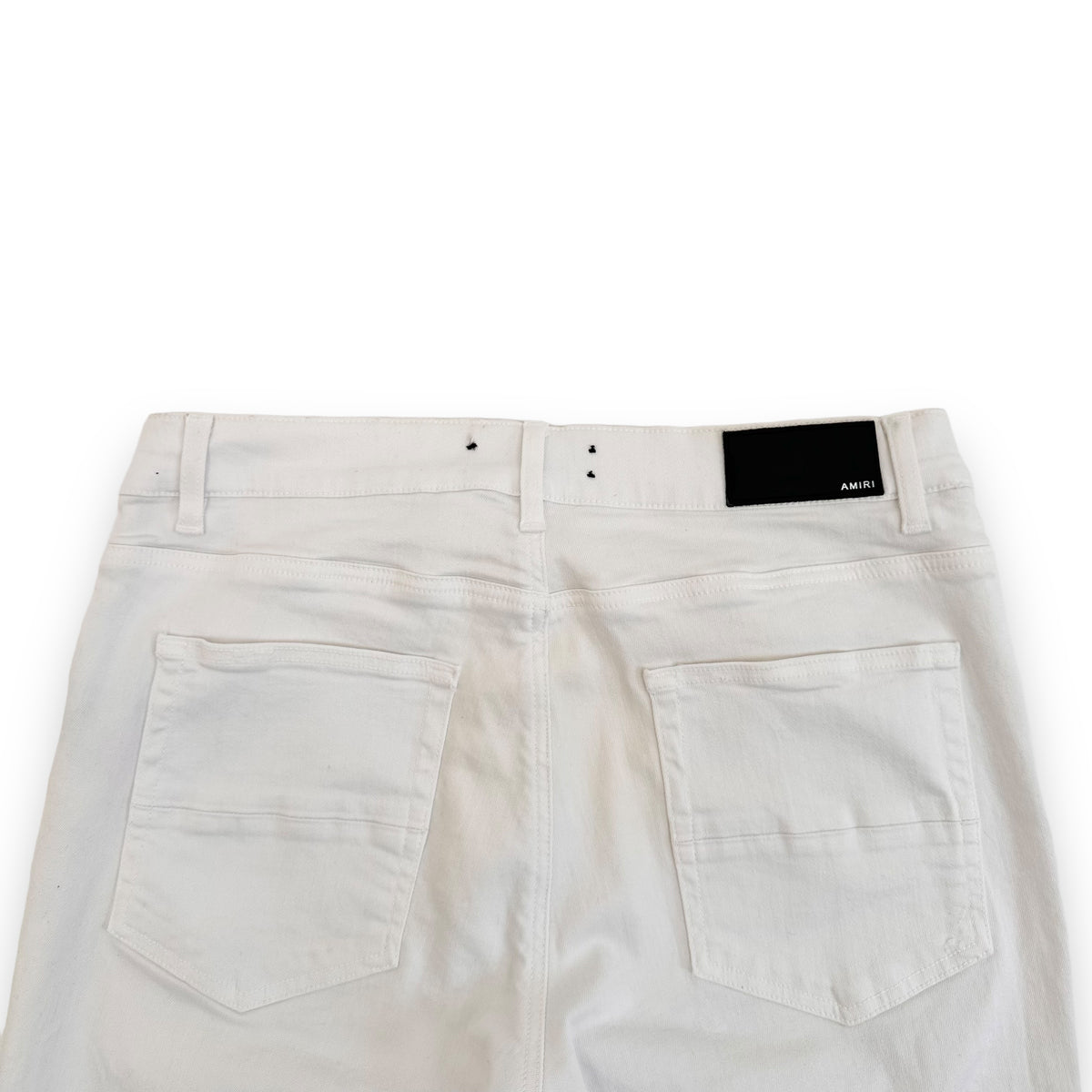 AMIRI DISTRESSED ART PATCH DENIM JEANS WHITE 36W