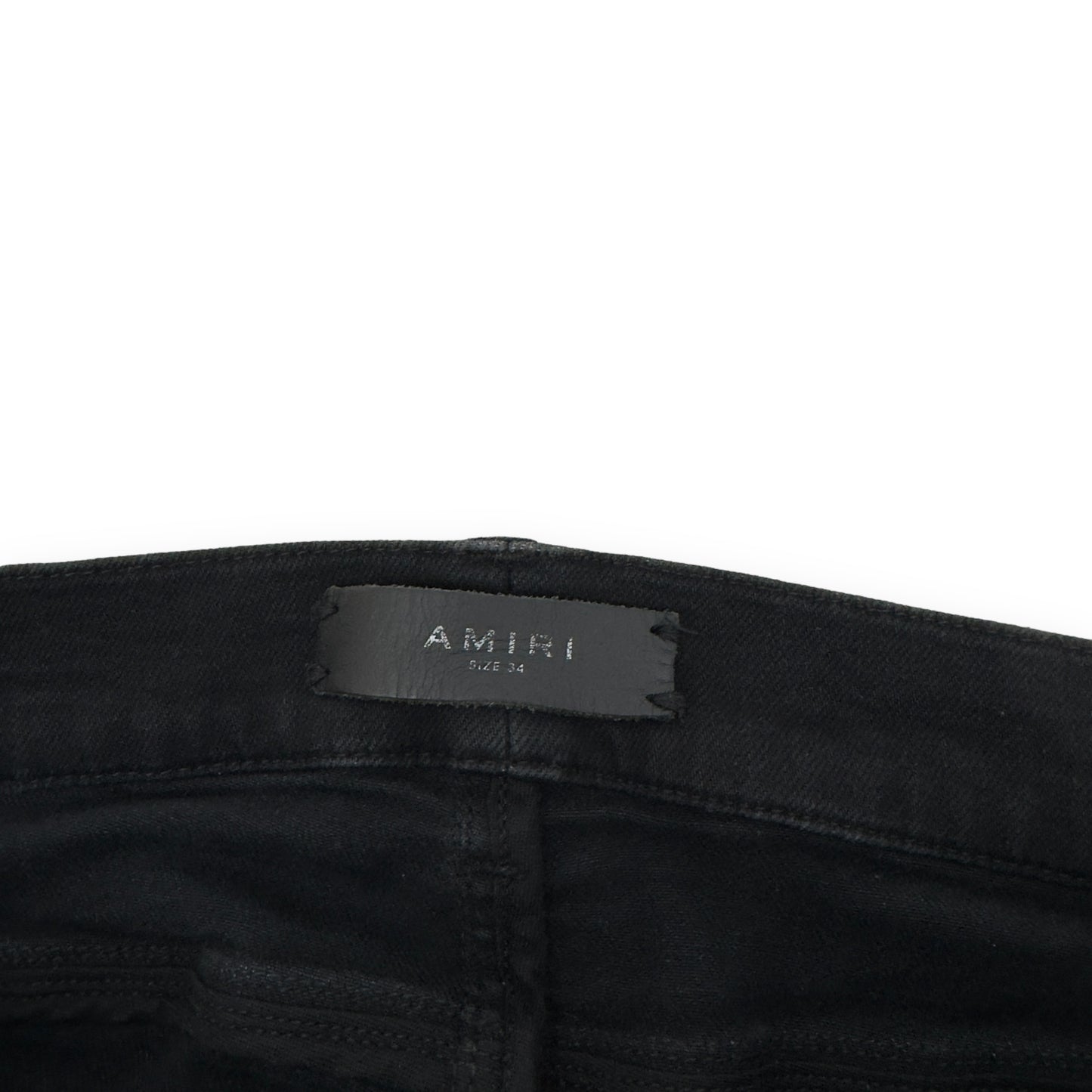 AMIRI MX1 DISTRESSED BANDANA PATCH DENIM JEANS BLACK 34W