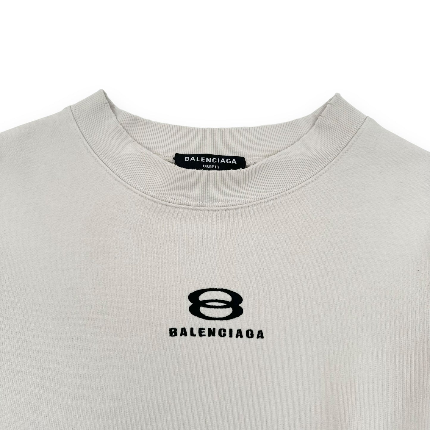 BALENCIAGA UNITY LOGO-PRINT COTTON-JERSEY SWEATSHIRT CREAM S