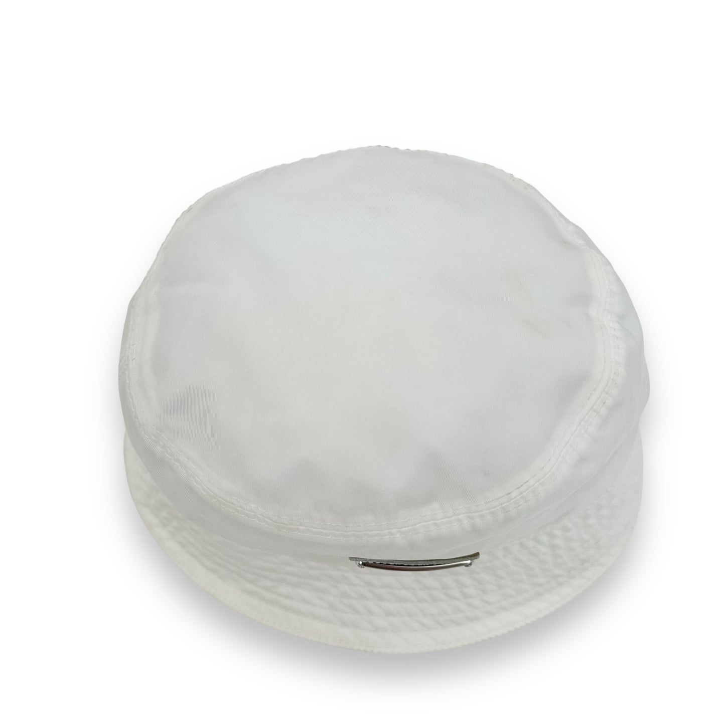 PRADA RE-NYLON BUCKET HAT WHITE M