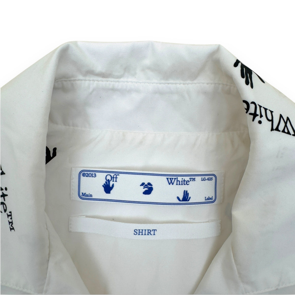 OFF-WHITE LOGO ALLOVER HOLIDAY SHIRT WHITE / BLACK M