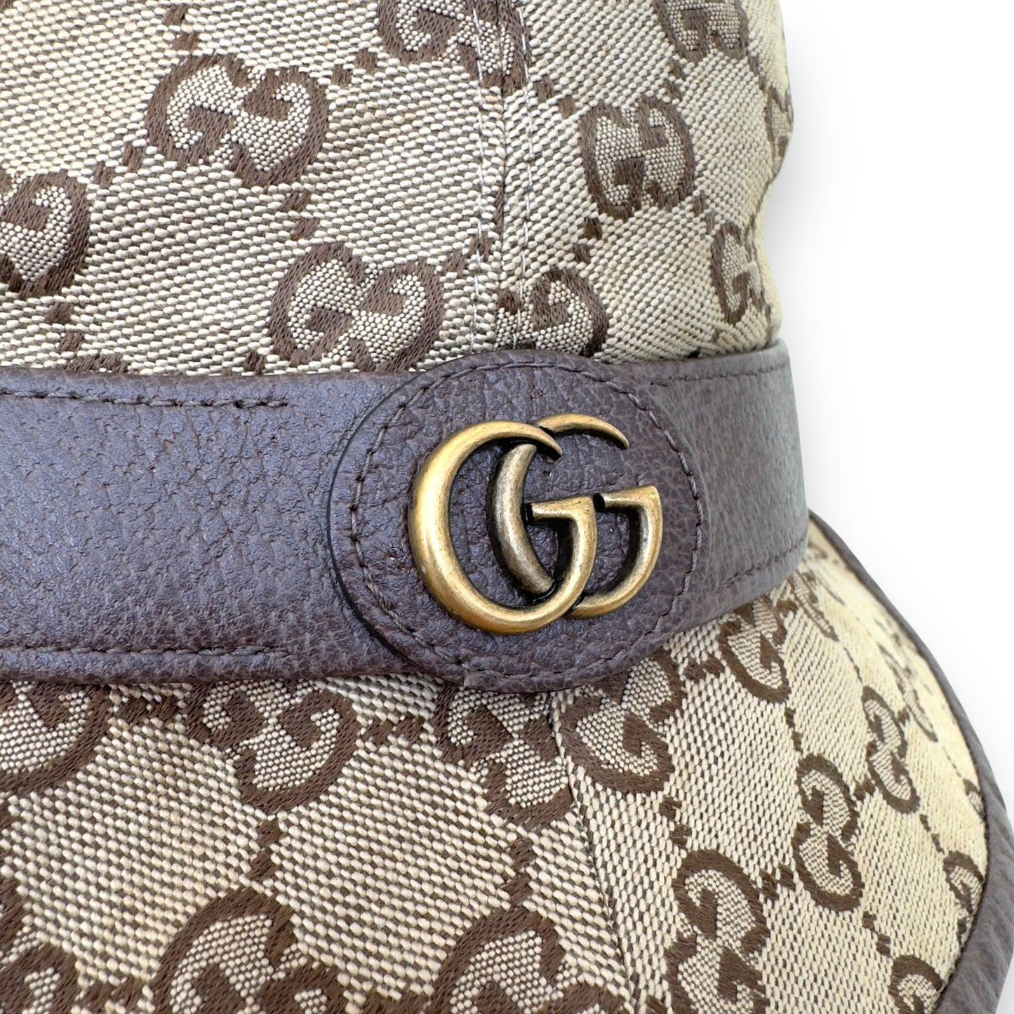 GUCCI GG CANVAS FEDORA HAT BROWN M