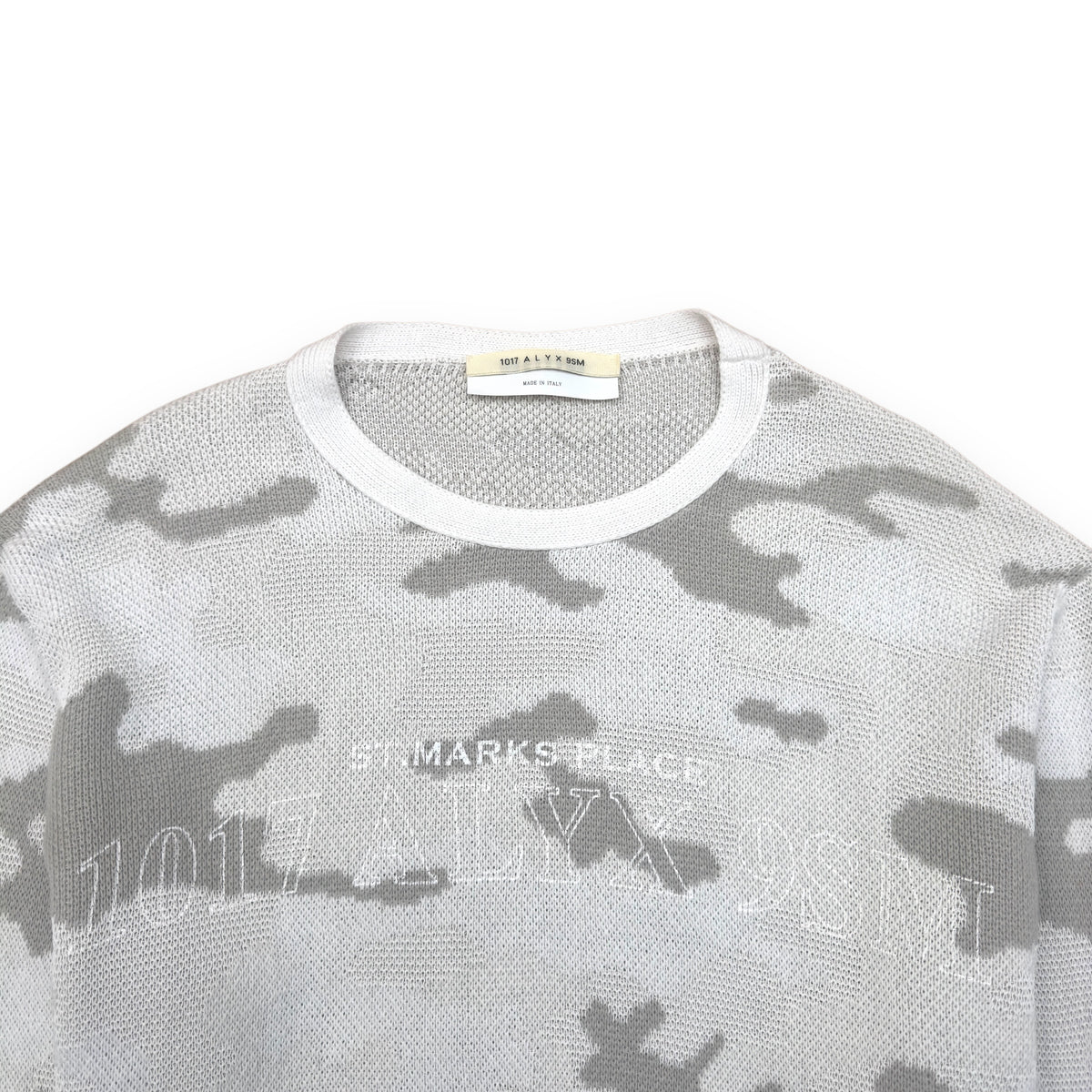 1017 ALYX 9SM CAMO SWEATER WHITE M