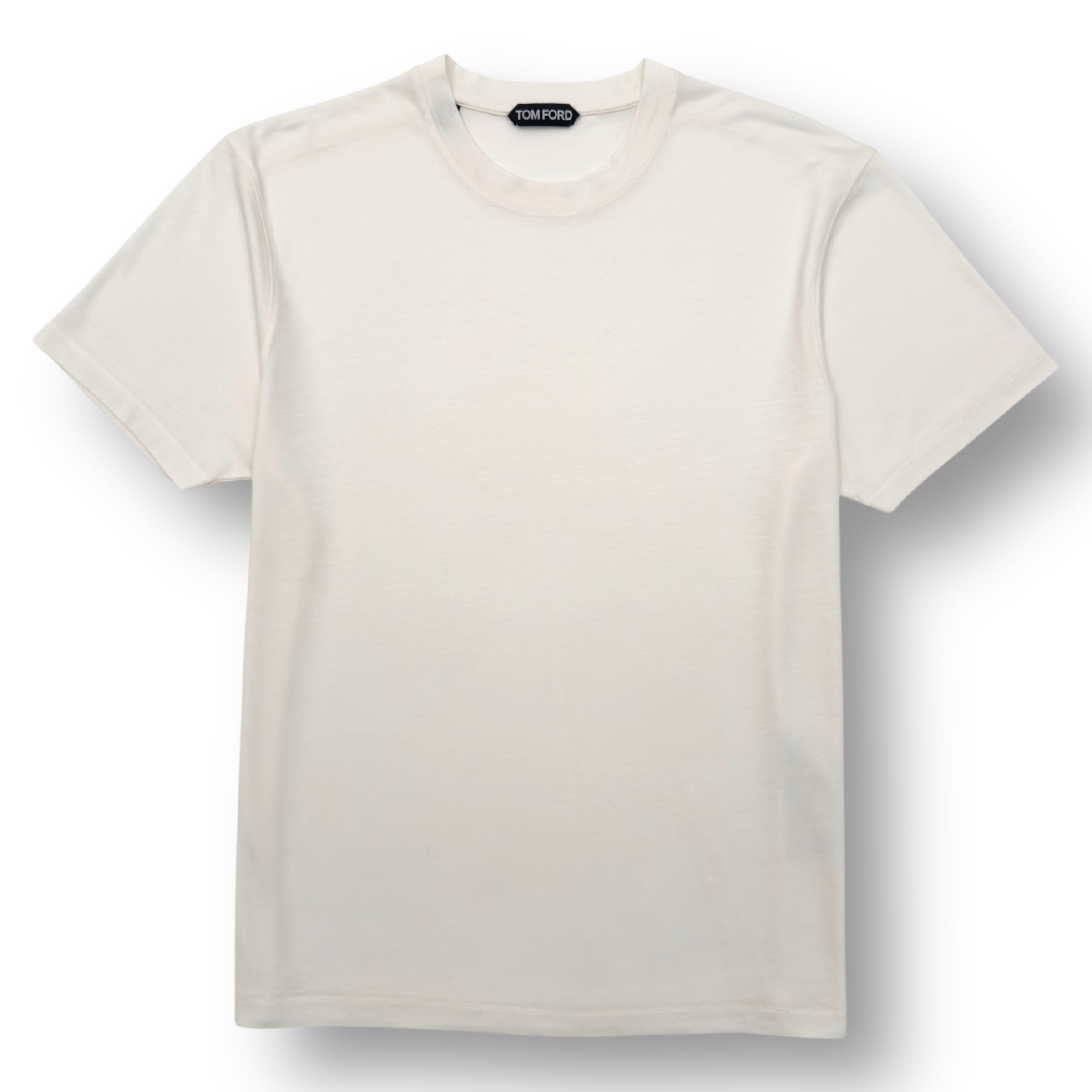 TOM FORD COTTON BLEND CREWNECK T-SHIRT CREAM 50 / L
