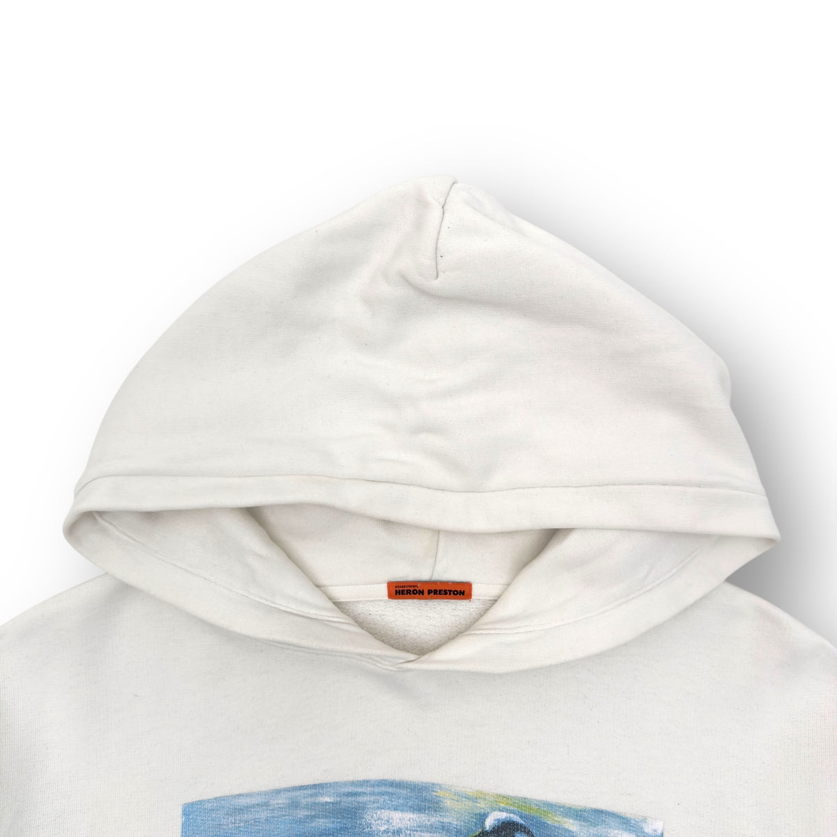 HERON PRESTON HERON PRINT HOODIE WHITE M