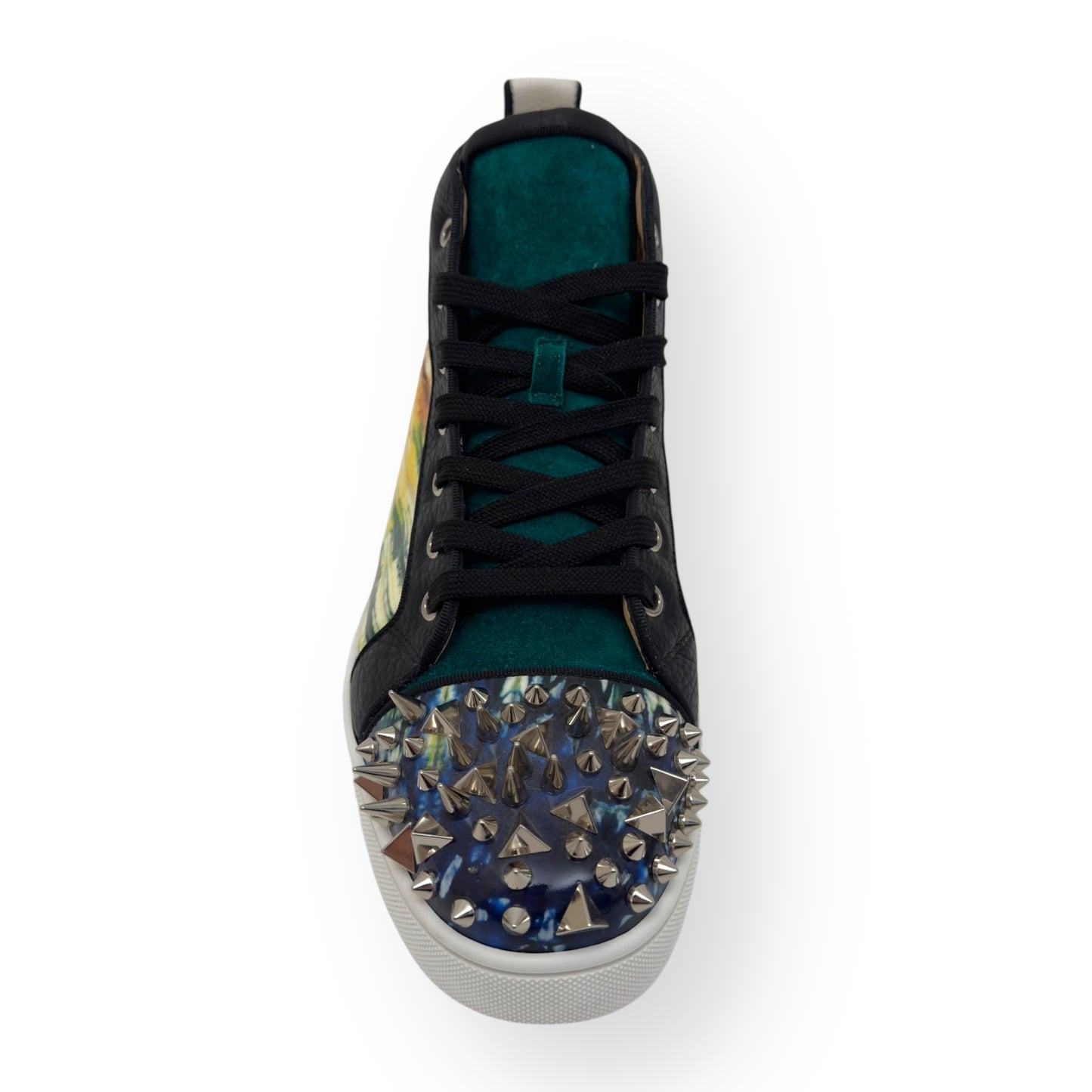 CHRISTIAN LOUBOUTIN LOUIS PIK PIK PATENT LEATHER HIGH-TOP SNEAKERS MULTICOLOURED UK7.5 / 41.5