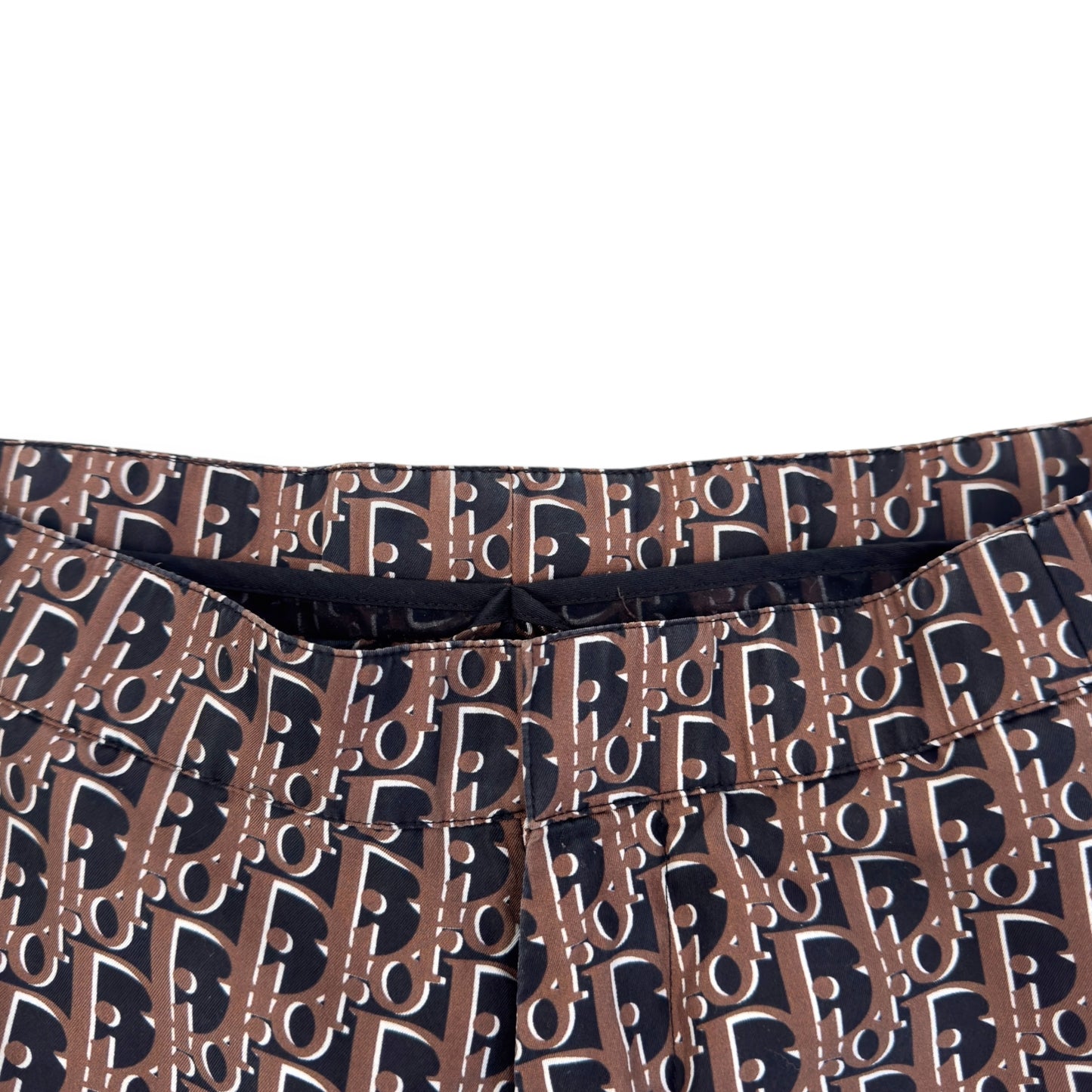 DIOR OBLIQUE BERMUDA MONOGRAM SILK SHORTS BROWN 50 / L