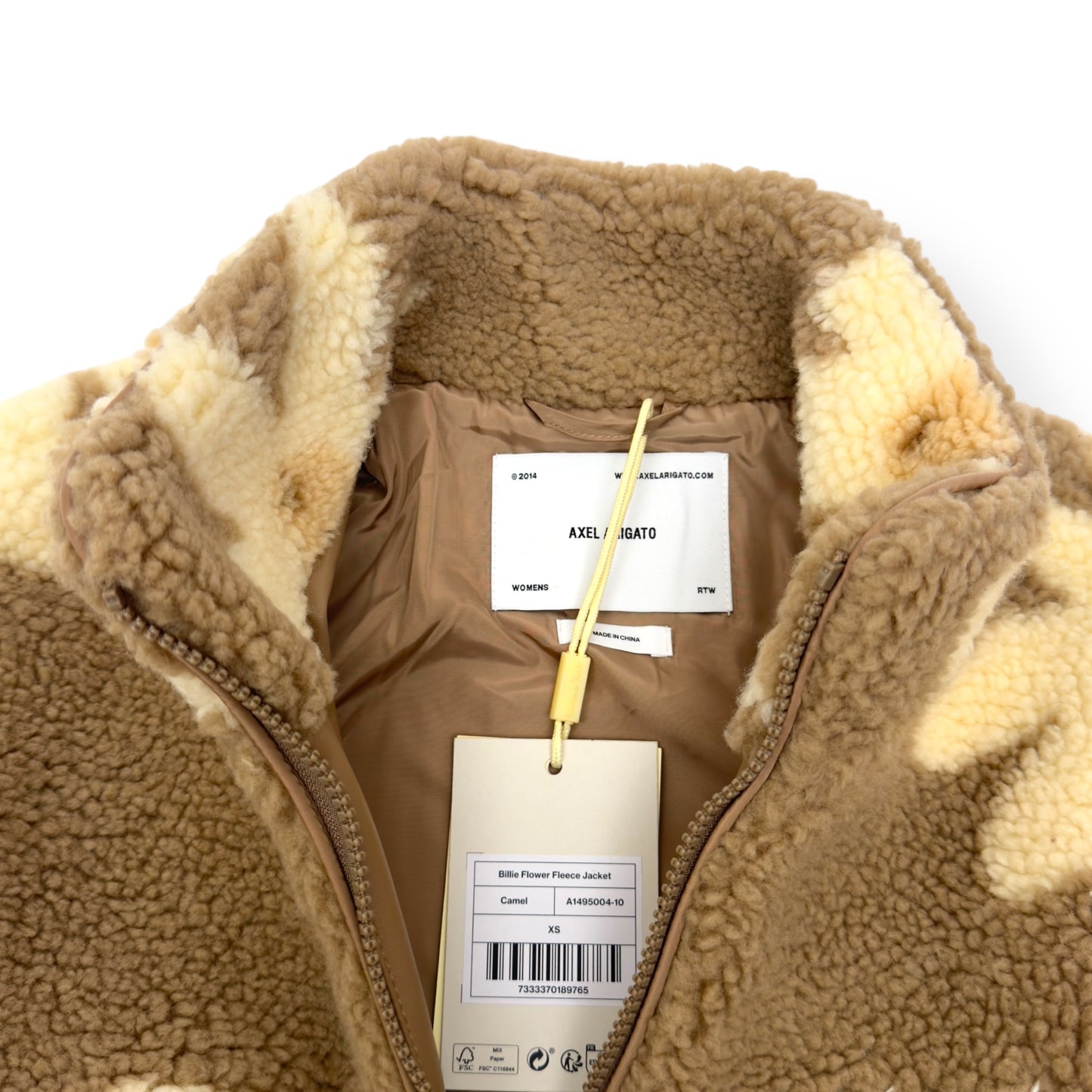 AXEL ARIGATO OVERSIZED BILLIE FLOWER FLEECE JACKET CAMEL XS