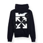 OFF-WHITE ZIP UP CUT HERE HOODIE BLACK / WHITE M