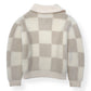CASABLANCA CHECKED BOUCLÉ WOOL-BLEND ZIP UP JACKET CREAM M