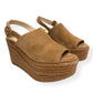JIMMY CHOO DEYA 95 SUEDE ESPADRILLE WEDGE TAN 38 / UK5