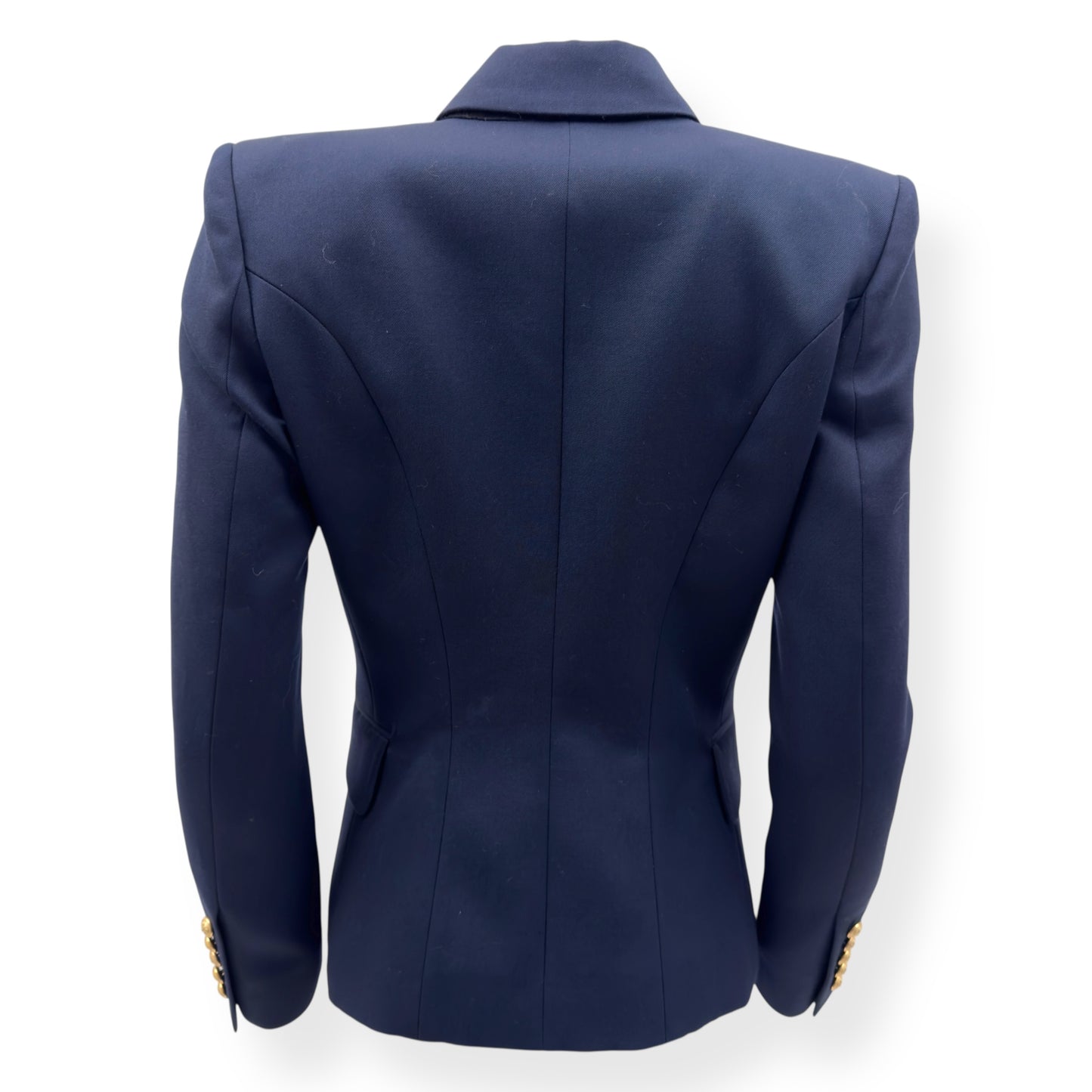 BALMAIN DOUBLE-BREASKTED WOOL BLAZER NAVY 38 / S / UK10