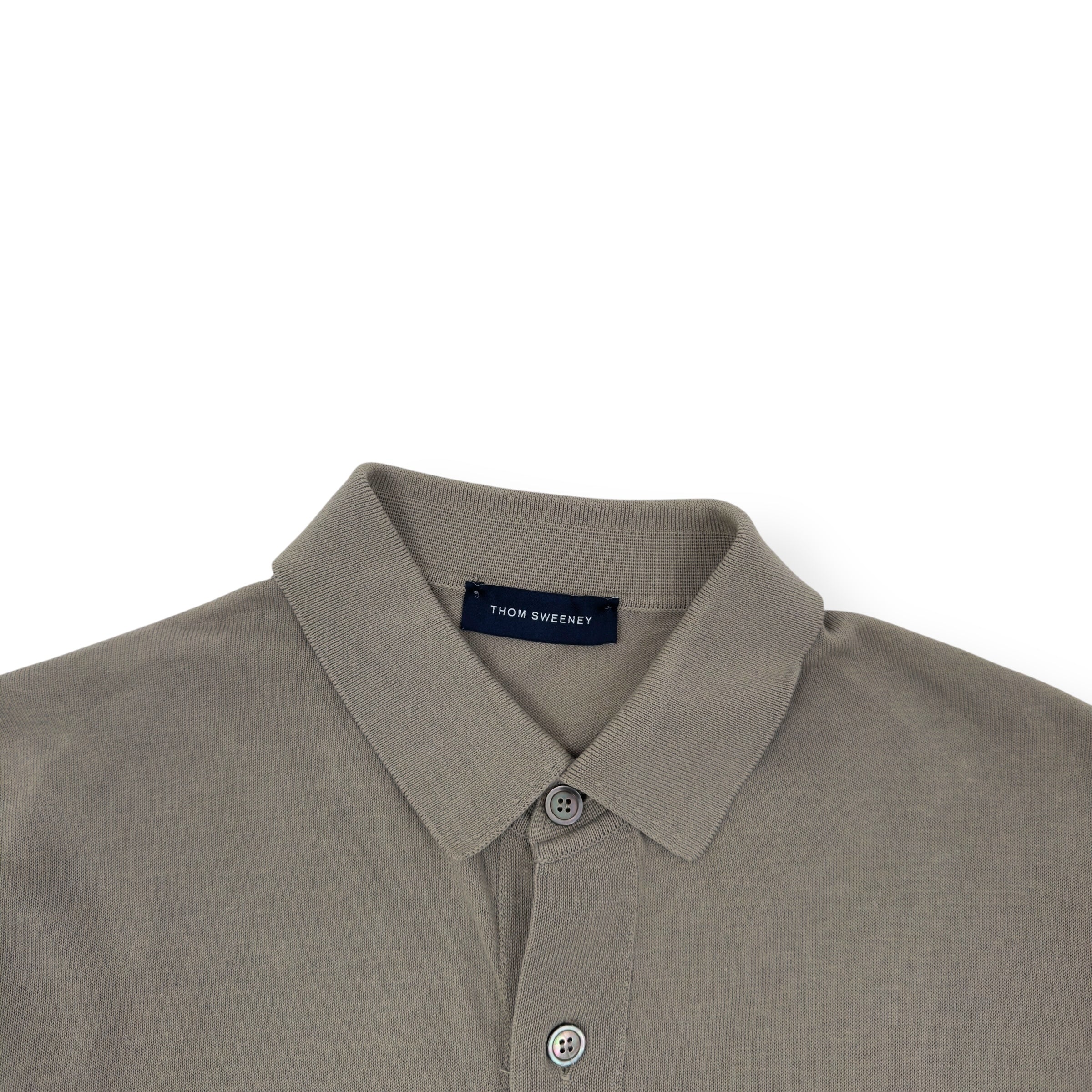 THOM SWEENEY BUTTON-DOWN COLLARED POLO SHIRT GREEN M
